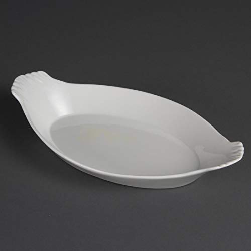 Olympia Weißwaren owalny półmisek z uszami, 320 x 177 mm, porcelana, 6 sztuk - obrazek 1