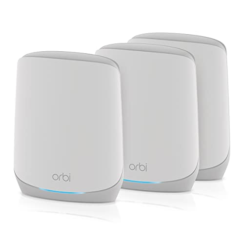 NETGEAR System Orbi Whole Home Tri Band Mesh WiFi 6 (RBK763S) — router z 2 wzmacniaczami satelitarnymi Zasięg do 525 m2, 75 urządzeń AX5400 (do 5,4 Gb/s) - obrazek 1