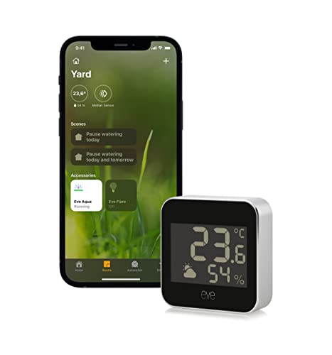 Eve weather Connected Station wit Apple HomeKit technology for tracking temperature, humidity & barometric pressure, trend, IPX4 water resistance, display, Bluetooth, Thread Eve weather Connected Station wit Apple HomeKit technology for tracking temperature, humidity & barometric pressure, trend, IPX4 water resistance, display, Bluetooth, Thread