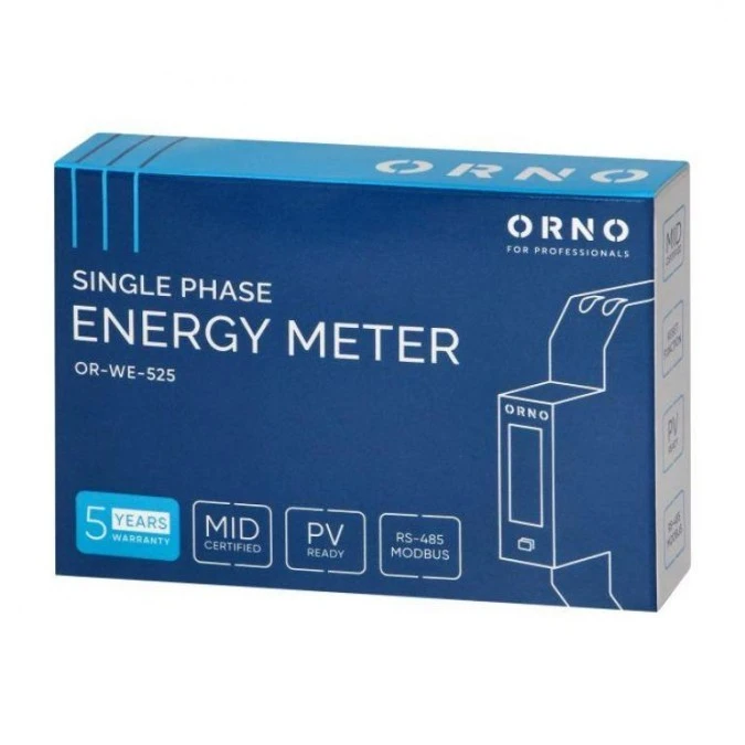 Licznik energii elektrycznej 1‑fazowy dwukierunkowy 100A port RS‑485 MID OR‑WE‑525 - obrazek 2