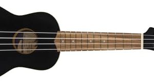 Fender California Coast Venice Soprano Ukulele, Comfortable and Easy to Play „C” shaped Neck, Includes Complimentary Virtual Lessons, Black Finish Fender California Coast Venice Soprano Ukulele, Comfortable and Easy to Play „C” shaped Neck, Includes Complimentary Virtual Lessons, Black Finish