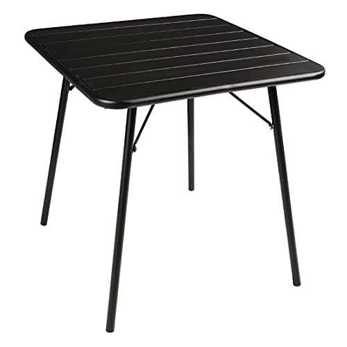 Bolero CF-MT-E030 czarny kwadratowy stalowy stół, 700 mm, - obrazek 1