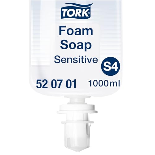 Tork Łagodne Mydło w Pianie do Rąk Skóry Wrażliwej S4, Testowane Dermatologicznie, 6 x 1000 ml, 520701