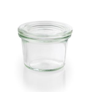 APS 12 Oryginalne słoiczki WECK 80 ml z pokrywką, Ø 6 cm, H: 5,5 mini słoiczek ze szklaną na przetwory, dekoracyjny, desery, do przechowywania, nadaje się mycia w zmywarce