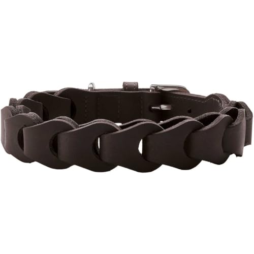 Obroża Solid Education Chain S M (50), ciemnobrązowa - obrazek 1