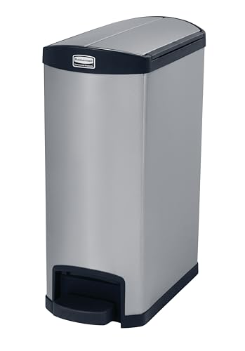 Rubbermaid Produkty komercyjne 1901993 50 litrów Końcówka Stopniowa Stopka na odpady ze stali nierdzewnej Czarny Rubbermaid Produkty komercyjne 1901993 50 litrów Końcówka Stopniowa Stopka na odpady ze stali nierdzewnej Czarny