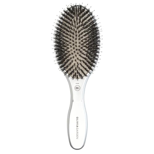 Olivia Garden Szczotka Expert Care Oval Boar & Nylon Bristles Silver