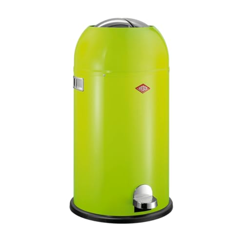 Wesco Kickmaster pojemnik na odpady w kolorze limonkowej, malowana proszkowo blacha stalowa, wbudowany amortyzator, pojemność 33 l, duży wrzut - obrazek 1