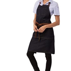 Chef Works AB035 BLK 0 Memphis fartuch na szelkach, czarny, rozmiar uniwersalny, indygo niebieski, jeden Chef Works AB035 BLK 0 Memphis fartuch na szelkach, czarny, rozmiar uniwersalny, indygo niebieski, jeden