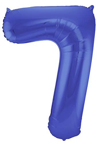 Balon foliowy, cyfra 7, 86 cm, niebieski - obrazek 1