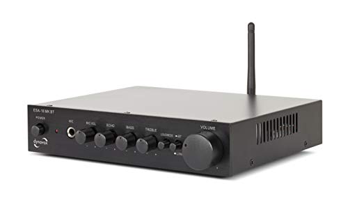 Dynavox ESA 18 MK BT, kompaktowy wzmacniacz stereo, przykręcane terminale przyłączeniowe do głośników, zintegrowana antena BT i wejście mikrofonowe, czarny Dynavox ESA 18 MK BT, kompaktowy wzmacniacz stereo, przykręcane terminale przyłączeniowe do głośników, zintegrowana antena BT i wejście mikrofonowe, czarny