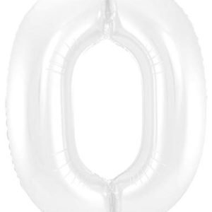 Folat Balon foliowy Cyfra 0 Biały Metaliczne Mat 86 cm Folat Balon foliowy Cyfra 0 Biały Metaliczne Mat 86 cm