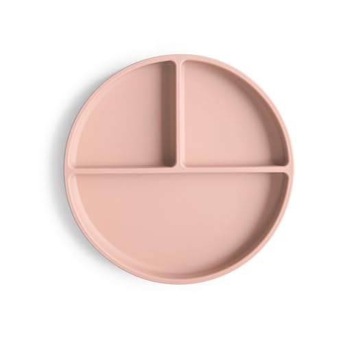 Mushie Silikonowy Talerzyk Dzielony z Przyssawką - Blush - 810052460499 - obrazek 1