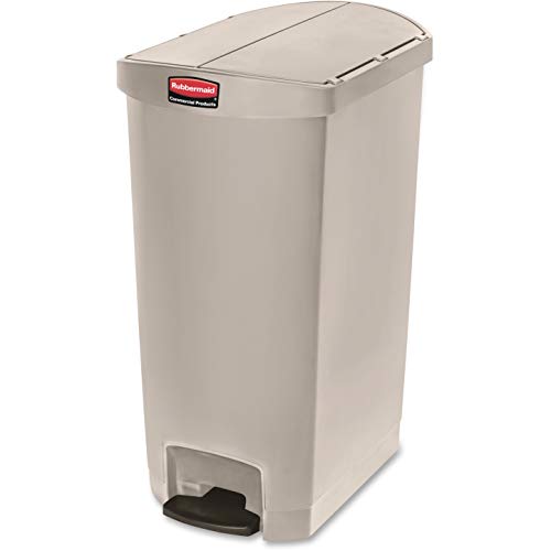 Rubbermaid Commercial Products 1883551 kosz na odpady Step On, żywica, boczny, 68 litrów beżowy