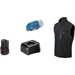Bosch Professional Ogrzewana kamizelka GHV 12+18 V XA (w zestawie adapter USB GAA 12 21 + akumulator GBA 2,0 Ah ładowarka GAL 20, w kartonie) Bosch Professional Ogrzewana kamizelka GHV 12+18 V XA (w zestawie adapter USB GAA 12 21 + akumulator GBA 2,0 Ah ładowarka GAL 20, w kartonie)