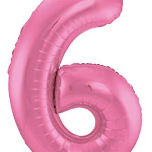 Balon foliowy, cyfra 6, 86 cm, różowy Balon foliowy, cyfra 6, 86 cm, różowy