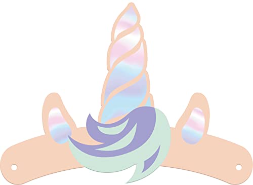 Folat 68327 Opaski na głowę Papier Unicorns & Rainbows 6 sztuk - obrazek 1