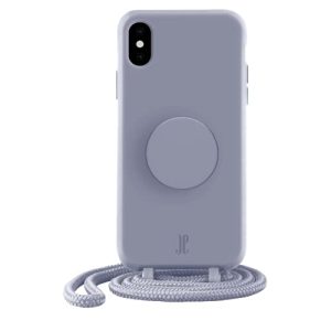 PopSockets x Just Elegance etui na telefon do iPhone X/XS ze zdejmowanym plecionym naszyjnikiem i PopGrip z wymiennym PopTop fioletowe PopSockets x Just Elegance etui na telefon do iPhone X/XS ze zdejmowanym plecionym naszyjnikiem i PopGrip z wymiennym PopTop fioletowe