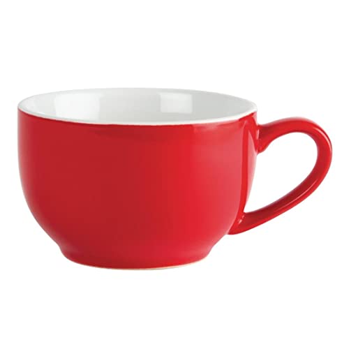 Olympia GK073 12 x kubki do kawy czerwone 228 ml porcelanowe dzbanki mleka espresso - obrazek 1