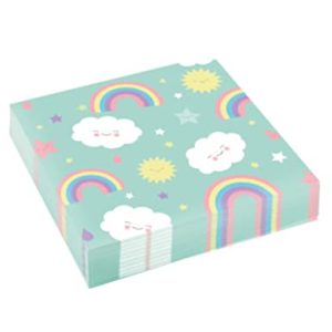 Amscan 9904302 serwetki Rainbow & Cloud, 20 sztuk, 33 x cm, tęczowe, chmury, naczynia imprezowe Amscan 9904302 serwetki Rainbow & Cloud, 20 sztuk, 33 x cm, tęczowe, chmury, naczynia imprezowe