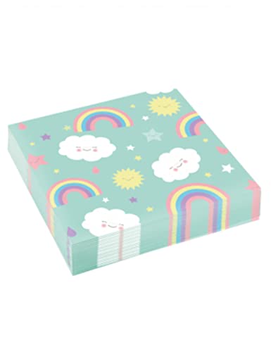 Amscan 9904302 serwetki Rainbow & Cloud, 20 sztuk, 33 x cm, tęczowe, chmury, naczynia imprezowe Amscan 9904302 serwetki Rainbow & Cloud, 20 sztuk, 33 x cm, tęczowe, chmury, naczynia imprezowe