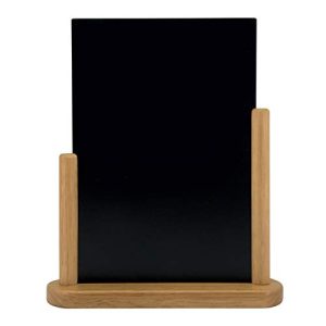 Securit elegancka tablica do pisania kredą, ekspozytor stołowy z obustronną powierzchnią drewnianym cokołem w kształcie litery U, białym pisakiem kredowym, wymiary ok. 32 x 27 cm Securit elegancka tablica do pisania kredą, ekspozytor stołowy z obustronną powierzchnią drewnianym cokołem w kształcie litery U, białym pisakiem kredowym, wymiary ok. 32 x 27 cm