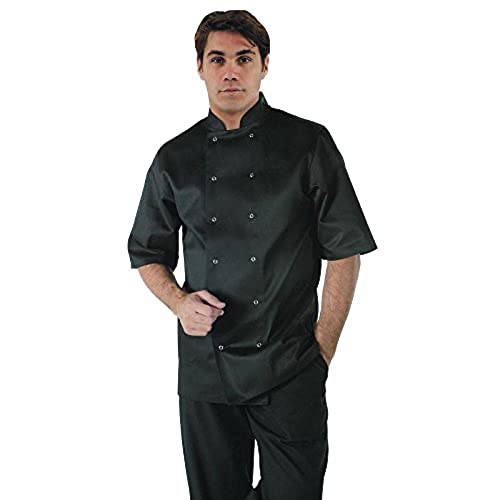 Odzież Whites Chefs A439 S Vegas Chef kurtka, krótki rękaw, czarna - obrazek 1