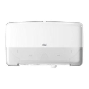 Tork 555500 dozownik na papier toaletowy Mini Jumbo T2 w kolorze białym/higieniczny papieru toaletowego o konstrukcji Elevation/duża pojemność Tork 555500 dozownik na papier toaletowy Mini Jumbo T2 w kolorze białym/higieniczny papieru toaletowego o konstrukcji Elevation/duża pojemność