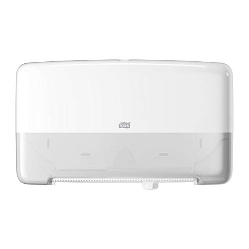 Tork 555500 dozownik na papier toaletowy Mini Jumbo T2 w kolorze białym/higieniczny papieru toaletowego o konstrukcji Elevation/duża pojemność Tork 555500 dozownik na papier toaletowy Mini Jumbo T2 w kolorze białym/higieniczny papieru toaletowego o konstrukcji Elevation/duża pojemność