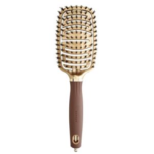 Olivia Garden Expert Care Flex Boar Bristles Gold&Brown, Elastyczna, Termiczna Szczotka Ceramiczna z Włosiem Dzika i Jonizacją Olivia Garden Expert Care Flex Boar Bristles Gold&Brown, Elastyczna, Termiczna Szczotka Ceramiczna z Włosiem Dzika i Jonizacją
