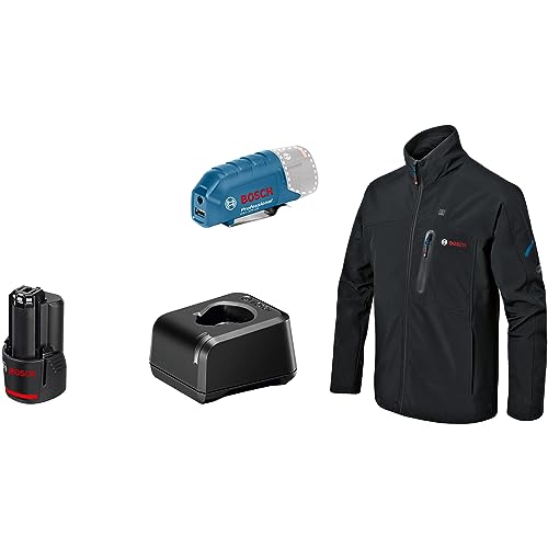 Bosch Professional Ogrzewana Kurtka GHJ 12+18 V XA (Zestaw z Adapterem USB GAA 12 21, Akumulatorem GBA 2,0 Ah, Ładowarką GAL 20) Rozmiar 3XL - obrazek 1
