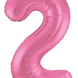 Balon foliowy, cyfra 2, 86 cm, różowy Balon foliowy, cyfra 2, 86 cm, różowy