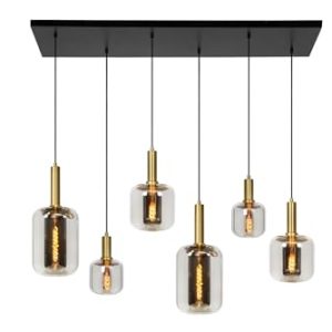 Lucide Joanet – Lampa wisząca – Dymny Szary/Czarny – Szkło – 132 cm Lucide Joanet – Lampa wisząca – Dymny Szary/Czarny – Szkło – 132 cm