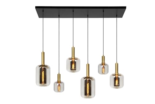 Lucide Joanet – Lampa wisząca – Dymny Szary/Czarny – Szkło – 132 cm Lucide Joanet – Lampa wisząca – Dymny Szary/Czarny – Szkło – 132 cm