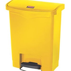 Rubbermaid Commercial Products Slim Jim Step on pojemnik na śmieci z żywicy, przód, 30 l, żółty, 1883573
