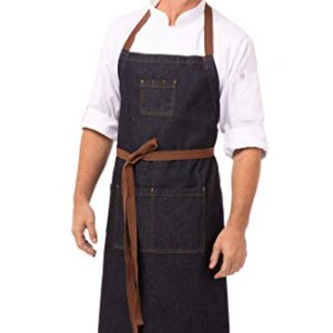 Chef Works AB035 BLK 0 Memphis fartuch na szelki, czarny, rozmiar uniwersalny, indygo niebieski, jeden Chef Works AB035 BLK 0 Memphis fartuch na szelki, czarny, rozmiar uniwersalny, indygo niebieski, jeden