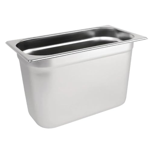 Vogue Stal nierdzewna 1/3 patelnia gastronomiczna 7,5 l / 200 mm głęboka żywność - obrazek 1