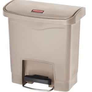 Rubbermaid Commercial Products Slim Jim Step on pojemnik na śmieci z żywicy, przód, 15 l, beżowy, 1883455