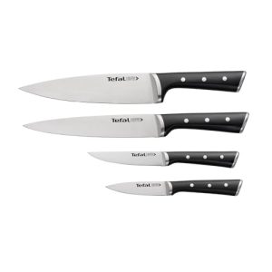 Tefal Ice Force Zestaw Noży, Stal Stopowa, Czarny/Srebrny, 4 Sztuki Tefal Ice Force Zestaw Noży, Stal Stopowa, Czarny/Srebrny, 4 Sztuki