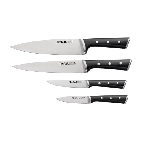 Tefal Ice Force Zestaw Noży, Stal Stopowa, Czarny/Srebrny, 4 Sztuki Tefal Ice Force Zestaw Noży, Stal Stopowa, Czarny/Srebrny, 4 Sztuki