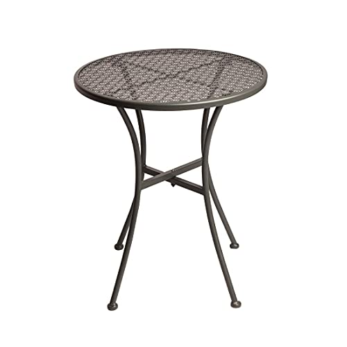Bolero Stolik bistro wzorzysty szary stal, okrągły, odporny na warunki atmosferyczne, 600 mm Bolero Stolik bistro wzorzysty szary stal, okrągły, odporny na warunki atmosferyczne, 600 mm