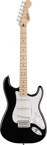 Squier by Fender Sonic Stratocaster, Electric Guitar, klonowa deska palcowa, Pickguard White, czarny, zawiera bezpłatne wirtualne lekcje w Play - obrazek 1