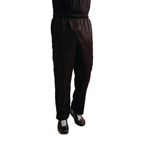 Whites Chefs Clothing A029T S policotton Easyfit spodnie teflonowe, rozmiar S, talii 76 cm 81 cm, czarne