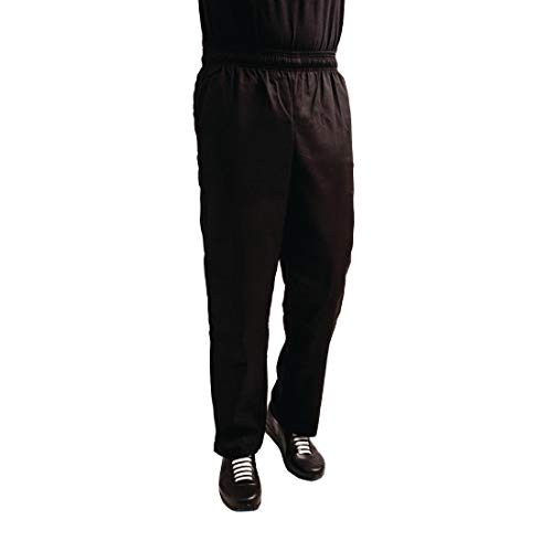 Whites Chefs Clothing A029T S policotton Easyfit spodnie teflonowe, rozmiar S, talii 76 cm 81 cm, czarne