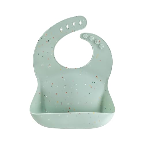 Mushie Silikonowy Śliniak Cambridge Blue Confetti - obrazek 1