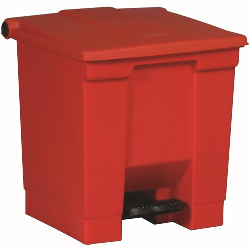 Rubbermaid Commercial 16 1/4×15 3/4×17 1/8 cala 8gal Step On pojemnik czerwony Rubbermaid Commercial 16 1/4×15 3/4×17 1/8 cala 8gal Step On pojemnik czerwony
