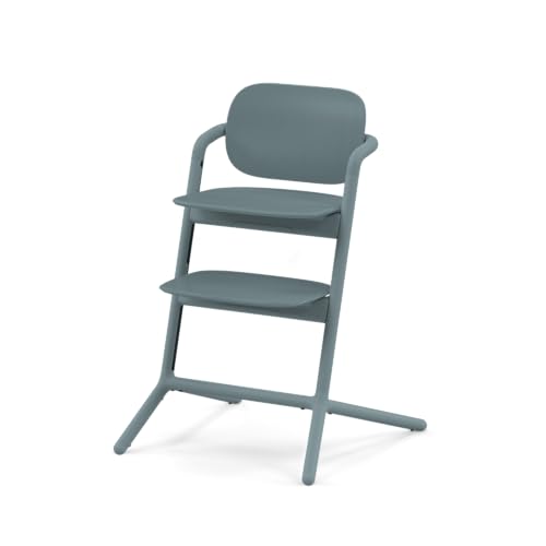 CYBEX Gold LEMO wysokie krzesełko, rosnące, 3 99 lat, do użytku od urodzenia dzięki oddzielnym nakładkom, drewno bukowe/aluminium/tworzywo sztuczne, Stone Blue