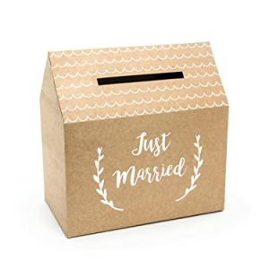 Pudełko na koperty, Just Married, kraft, 30×30,5×16,5 cm Pudełko na koperty, Just Married, kraft, 30×30,5×16,5 cm