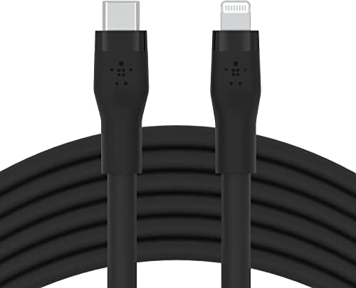 Belkin BoostCharge Flex silikonowy kabel USB typu C na Lightning (3 m), certyfikat MFi, szybkie ładowanie, zasilanie PD 20 W, do iPhone