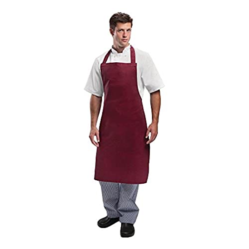 Whites Chefs odzież fartuch bawełna bordowy kuchnia catering gotowanie
